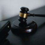 Close up of gavel on desk