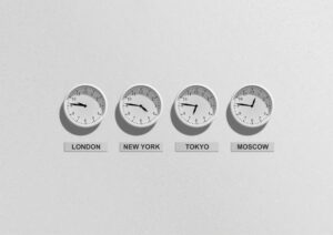 London New York Tokyo and Moscow Clocks