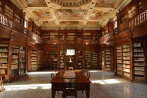 Empty Library with lots of books