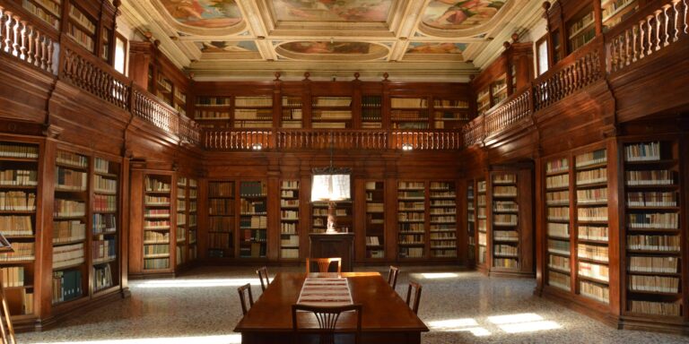 Empty Library with lots of books