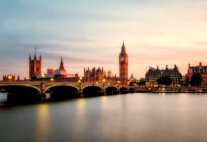 London UK at Sunset