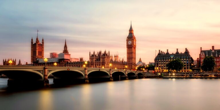 London UK at Sunset