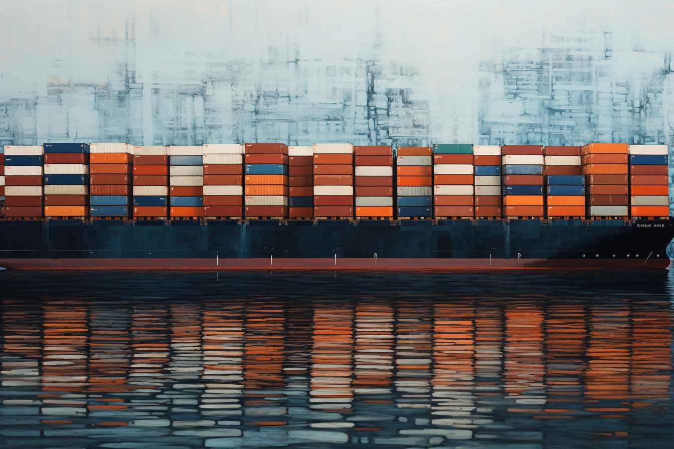 A photograph of a cargo ship representing customs fraud