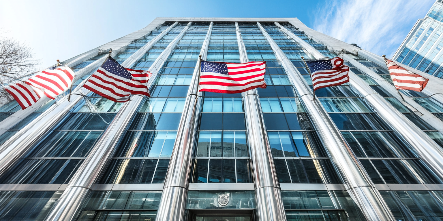 Building with American Flags flying, representing SOX whistleblower retaliation