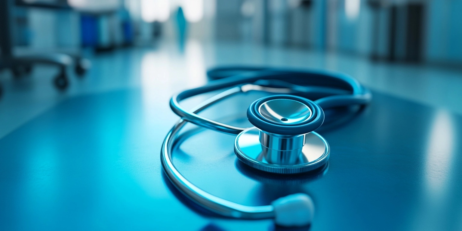 a stethoscope on a table, representing Acadia Healthcare lawsuit