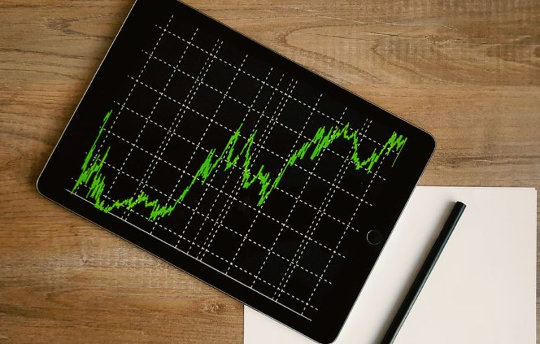Photograph of an iPad with a Graph